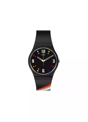 Swatch Black Carousel Squares SO28B705