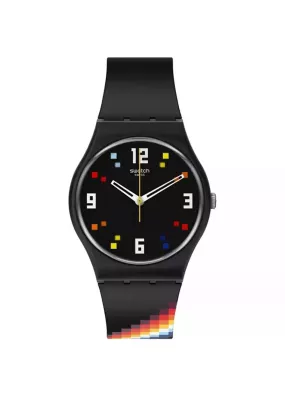 Swatch Black Carousel Squares SO28B705